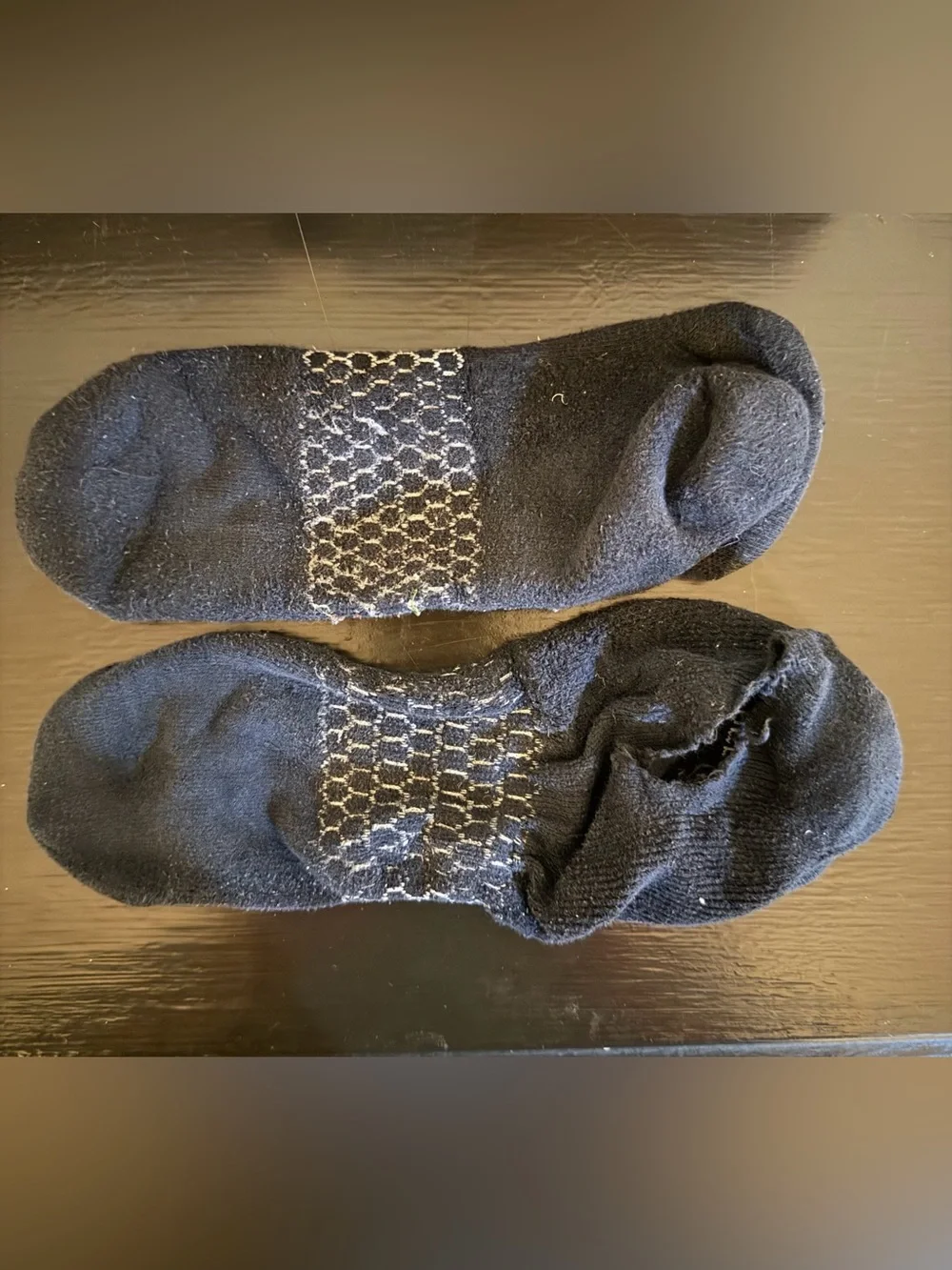Bombas Black Low-Cut Athletic Socks with White Pattern L/XL